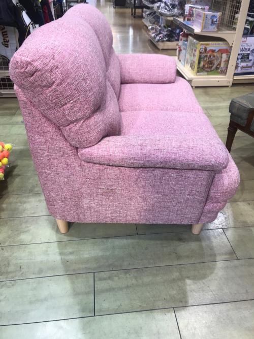 2人掛けソファー ピンク×ナチュラル