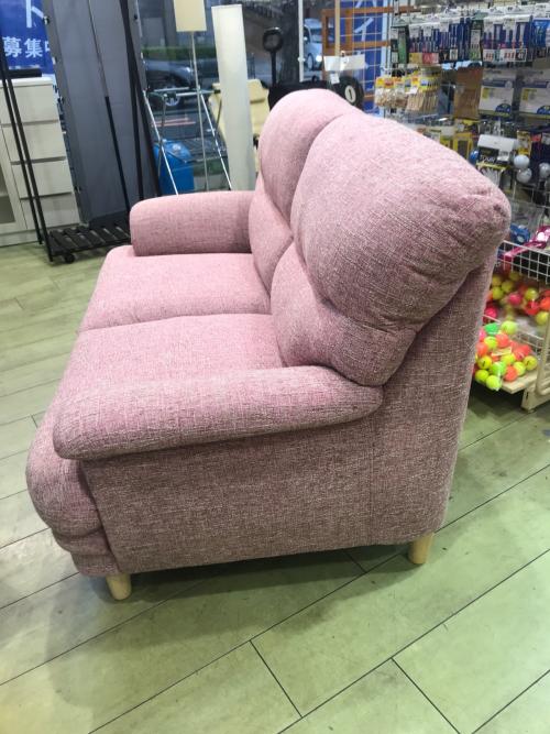 2人掛けソファー ピンク×ナチュラル