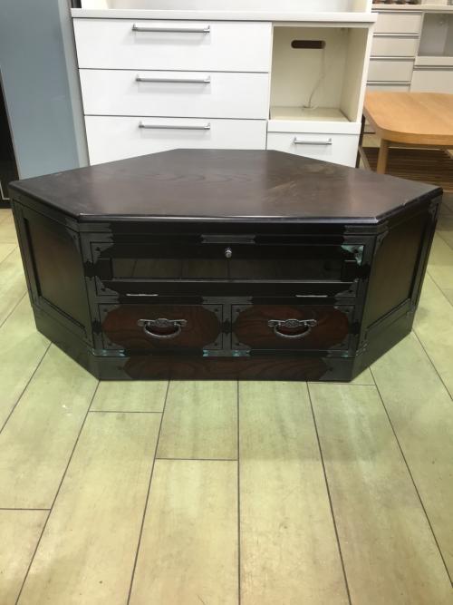 コーナーテレビ台 ダークブラウン