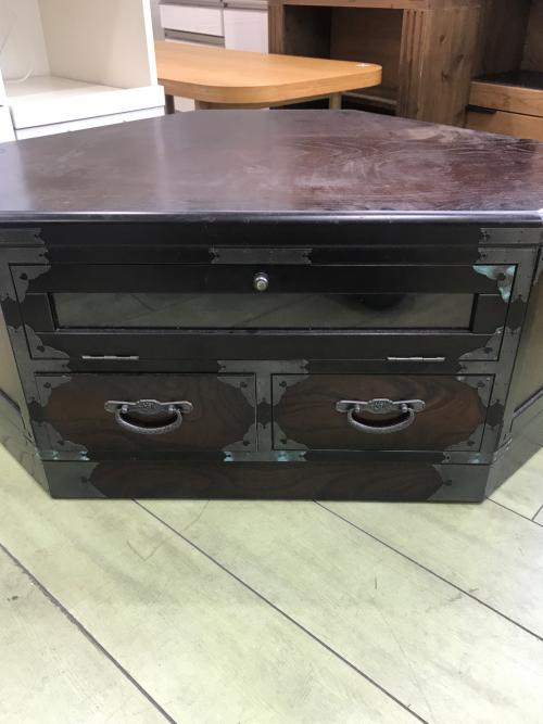 コーナーテレビ台 ダークブラウン