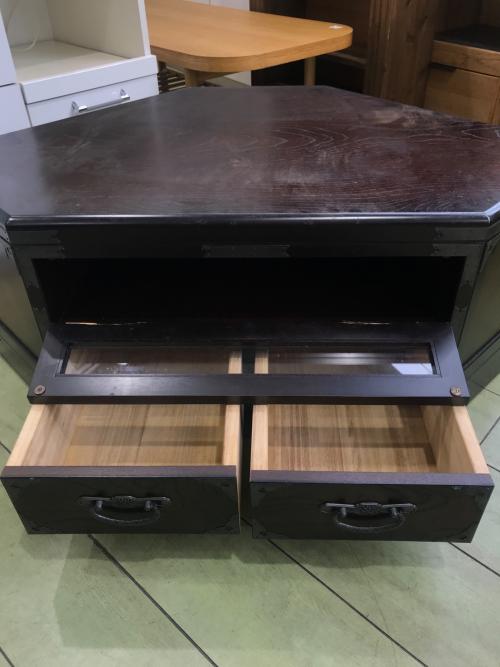 コーナーテレビ台 ダークブラウン