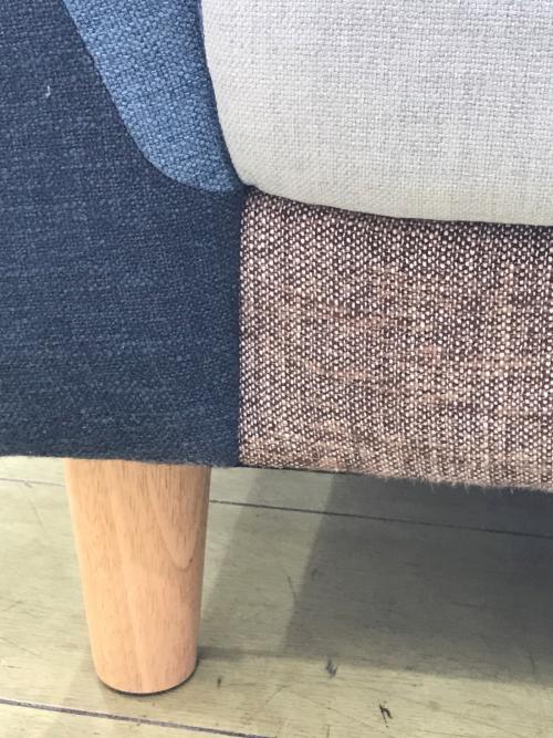 不二貿易 (フジボウエキ) パッチワークソファー ブルー 2人掛け