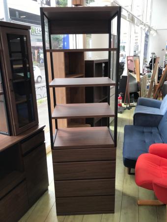 ニトリ シェルフチェスト ブラウン×ブラック 296 4段 ATEN