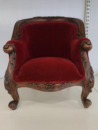 アンティーク チェア ブラウン×レッド