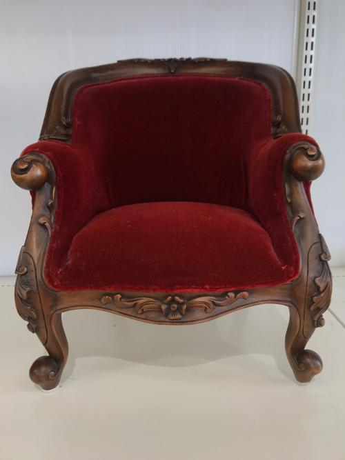 アンティーク チェア ブラウン×レッド