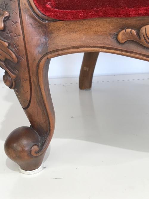 アンティーク チェア ブラウン×レッド