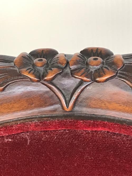 アンティーク チェア ブラウン×レッド