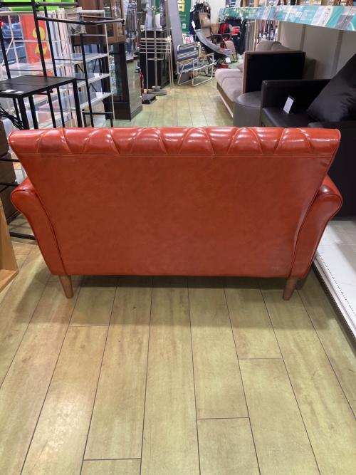 2人掛けソファー ブラウン 合皮