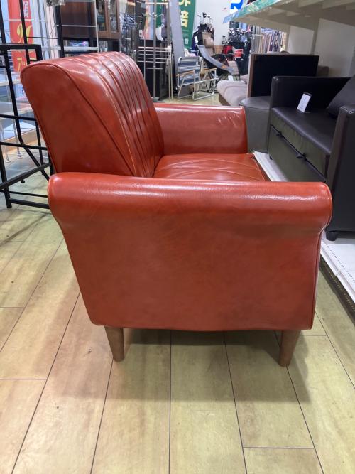 2人掛けソファー ブラウン 合皮