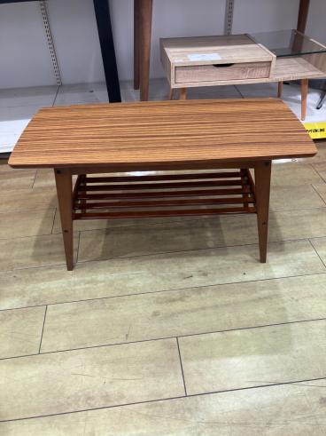 【未使用】国産センターテーブル　ブラウン 不二貿易 ローテーブル 豆型 ビーンズ型 テーブル センター