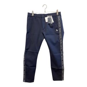 PEARLY GATES (パーリーゲイツ) ロゴジャガード サイドライン ポリジャージー テーパード パンツ メンズ SIZE 6 ネイビー