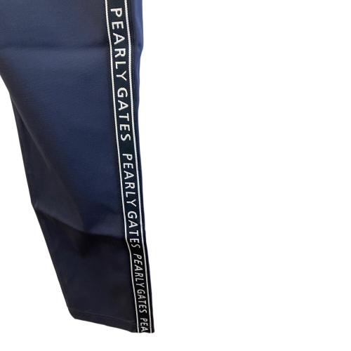 PEARLY GATES (パーリーゲイツ) ロゴジャガード サイドライン ポリジャージー テーパード パンツ メンズ SIZE 6 ネイビー