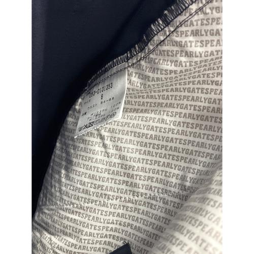 PEARLY GATES (パーリーゲイツ) ロゴジャガード サイドライン ポリジャージー テーパード パンツ メンズ SIZE 6 ネイビー