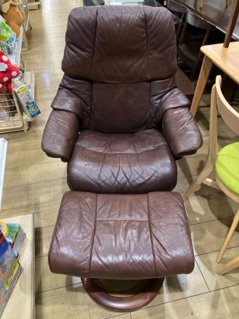 Ekornes (エコーネス) リクライニングチェアー ブラウン オットマン付 1人掛け 011690150943403