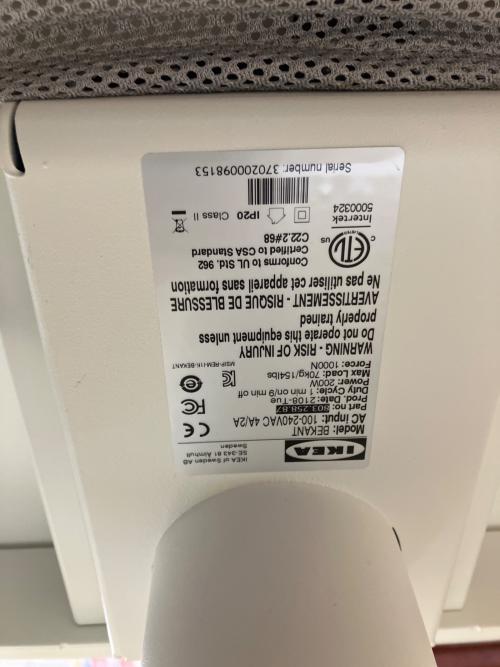 IKEA (イケア) 電動昇降デスク ホワイト BEKANT