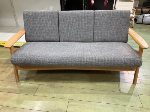 浜本工芸 (ハマモトコウゲイ) 3人掛けソファー ナチュラル×グレー