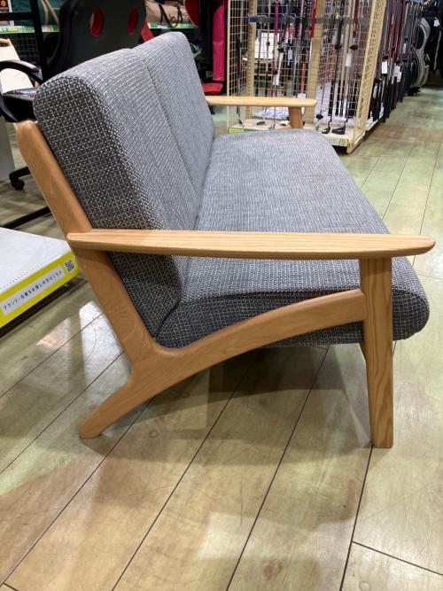 浜本工芸 (ハマモトコウゲイ) 3人掛けソファー ナチュラル×グレー