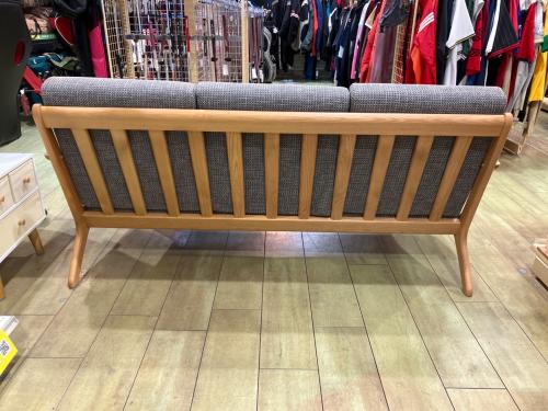 浜本工芸 (ハマモトコウゲイ) 3人掛けソファー ナチュラル×グレー