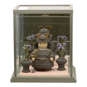 LLADRO (リヤドロ) フィギュリン 若武者（小）・菖蒲×2 ガラスケース付