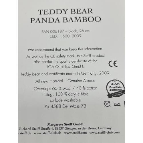 Steiff (シュタイフ) パンダテディベア ヌイグルミ @ Π BAMBOO LIMITED EDITION