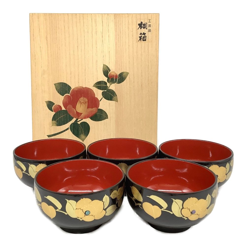 柔らかい 【流】木製漆器 KR885 箱付 木皿九客 図替鶴蒔絵 盆