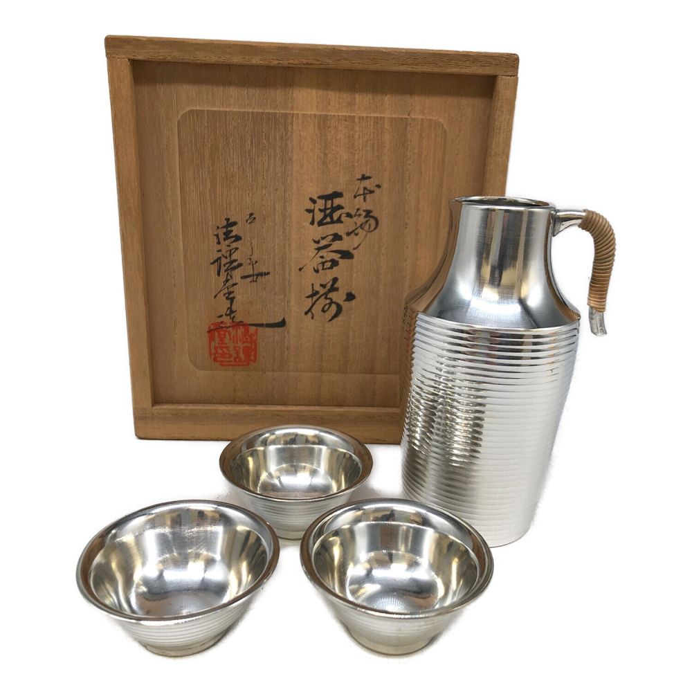 477 錫製 酒器セット 徳利1 猪口5 - 工芸品