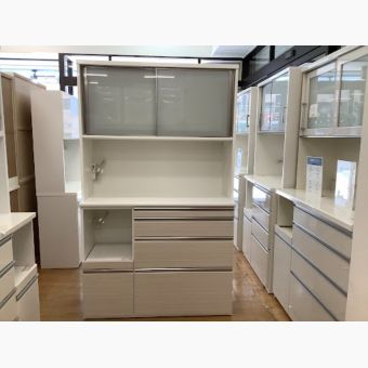 シギヤマ家具 (シギヤマ) レンジボード ホワイト ソフトクロージング/スライドカウンター エブリー120KB