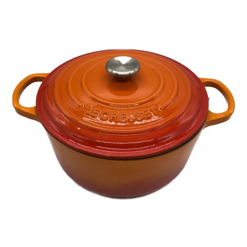 LE CREUSET (ルクルーゼ) 両手鍋 オレンジ ココットロンド24cm 21177