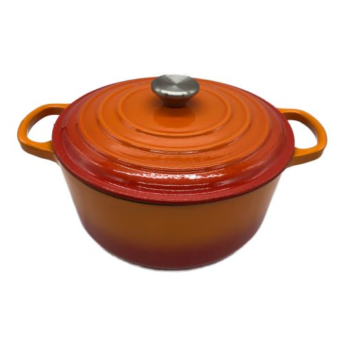 LE CREUSET (ルクルーゼ) 両手鍋 オレンジ ココットロンド24cm 21177