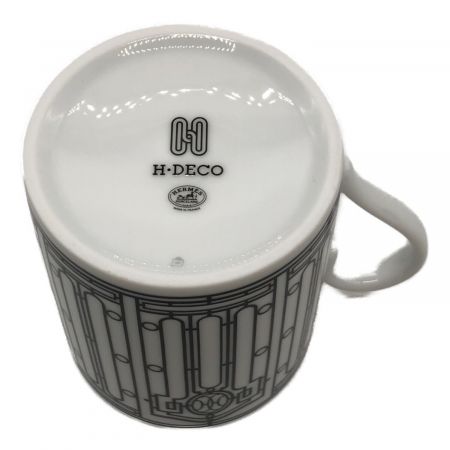 HERMES (エルメス) ペアマグカップ ブラック×ホワイト H DECO NO.1＆NO.2 セット 2Pセット