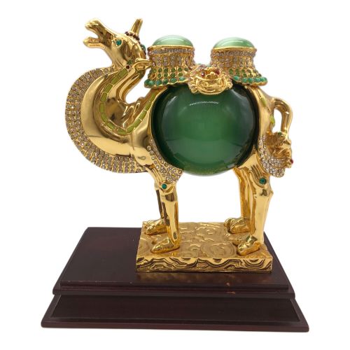 流金駱駝 中国美術 ゴールド×グリーン 金メッキ