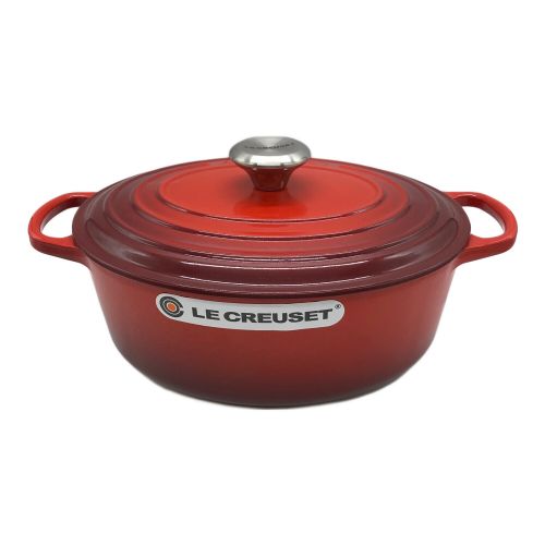 LE CREUSET (ルクルーゼ) シグニチャー ココット・オーバル チェリーレッド 未使用品