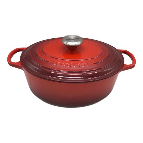 LE CREUSET (ルクルーゼ) シグニチャー ココット・オーバル チェリーレッド 未使用品