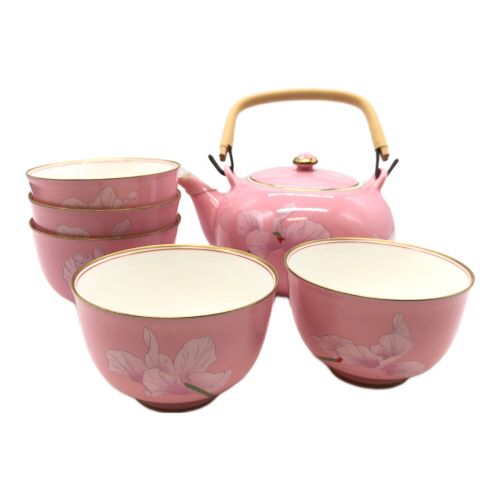 香蘭社 (コウランシャ) 茶器揃え ピンク  シクラメンシリーズ 急須1・湯呑み5セット