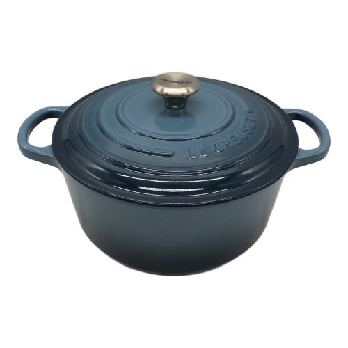 LE CREUSET (ルクルーゼ) 両手鍋 ブルー シグ二チャーーココットロンド