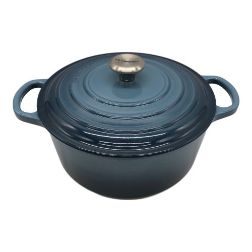 LE CREUSET (ルクルーゼ) 両手鍋 ブルー シグ二チャーーココットロンド