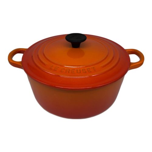 LE CREUSET (ルクルーゼ) 両手鍋 口径22㎝ オレンジ ココットロンド