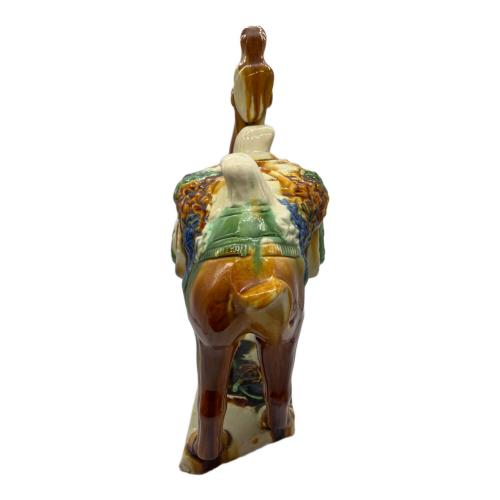 ラクダ 中国 唐三彩 ブラウン×グリーン