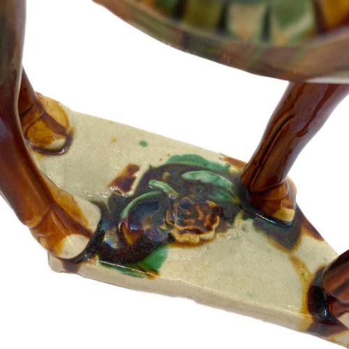 ラクダ 中国 唐三彩 ブラウン×グリーン