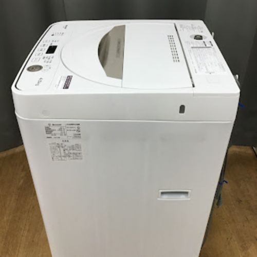 SHARP (シャープ) 全自動洗濯機 キズ有 4.5kg ES-GE4E-C 2020年製 クリーニング済 50Hz／60Hz