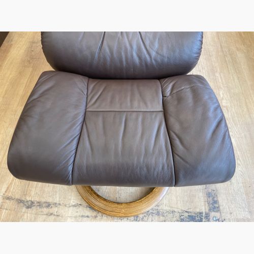 Ekornes (エコーネス) ストレスレスチェア ブラウン オットマン付 1人掛け レザー レノ