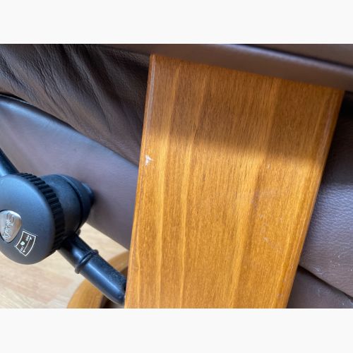 Ekornes (エコーネス) ストレスレスチェア ブラウン オットマン付 1人掛け レザー レノ