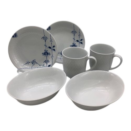 ROYAL COPENHAGEN (ロイヤル・コペンハーゲン) MIX TABLE TOP WHITE & HANDPAINT マグ/オーバルディッシュ/プレート 6Pセット