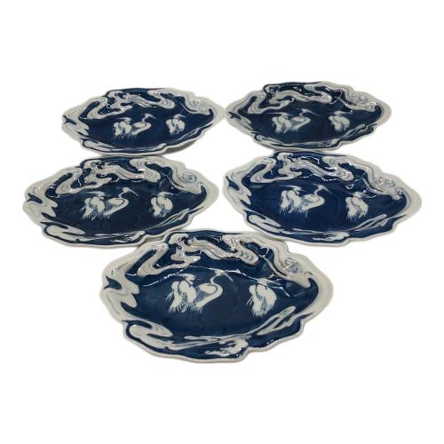 有田焼 (アリタヤキ) 染付鷺絵皿 鍋島写 中里太郎右衛門 5Pセット