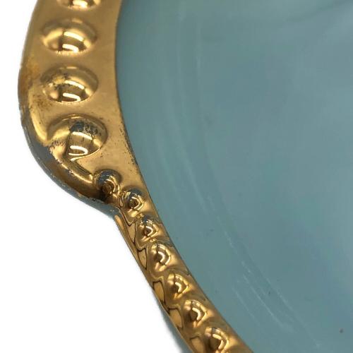 Fire King (ファイヤーキング) レリッシュプレート ターコイズブルー ゴールドリム 50s~60s