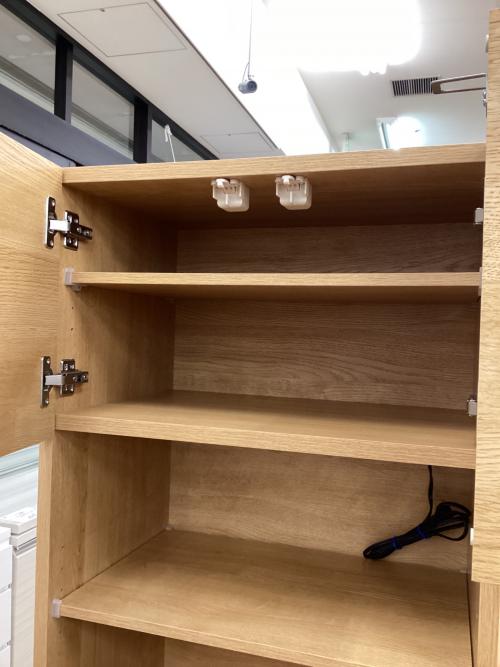 ニトリ レンジ台 ナチュラル 242 2枚扉、引き出し① エトナ 60㎝幅