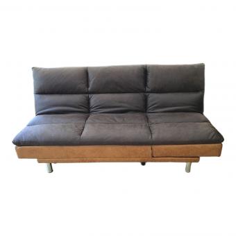 ソファーベッド ダークブラウン×キャメル 3人掛け 合皮 mariotto