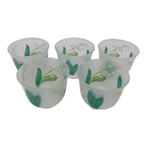 香蘭社 (コウランシャ) 冷茶碗揃 ▲ 5Pセット スズラン