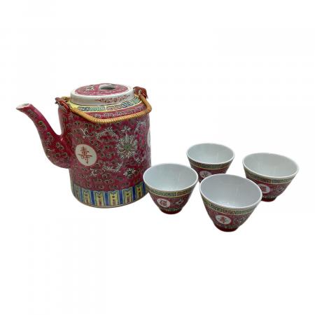 景徳鎮 (ケイトクチン) 中国茶器 急須1・湯呑み4セット