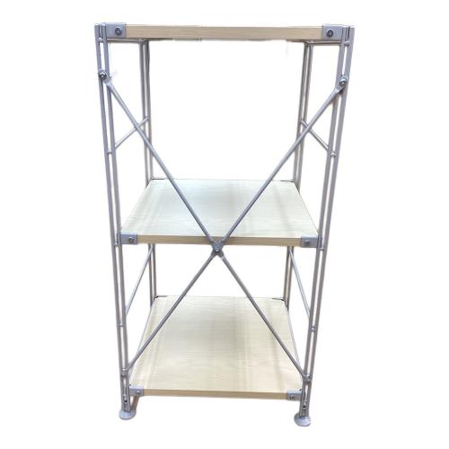 ステンレスユニットシェルフ ナチュラル×シルバー 300 3段